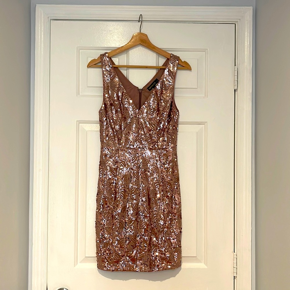 Midnight Nikibiki Pink sequin dress